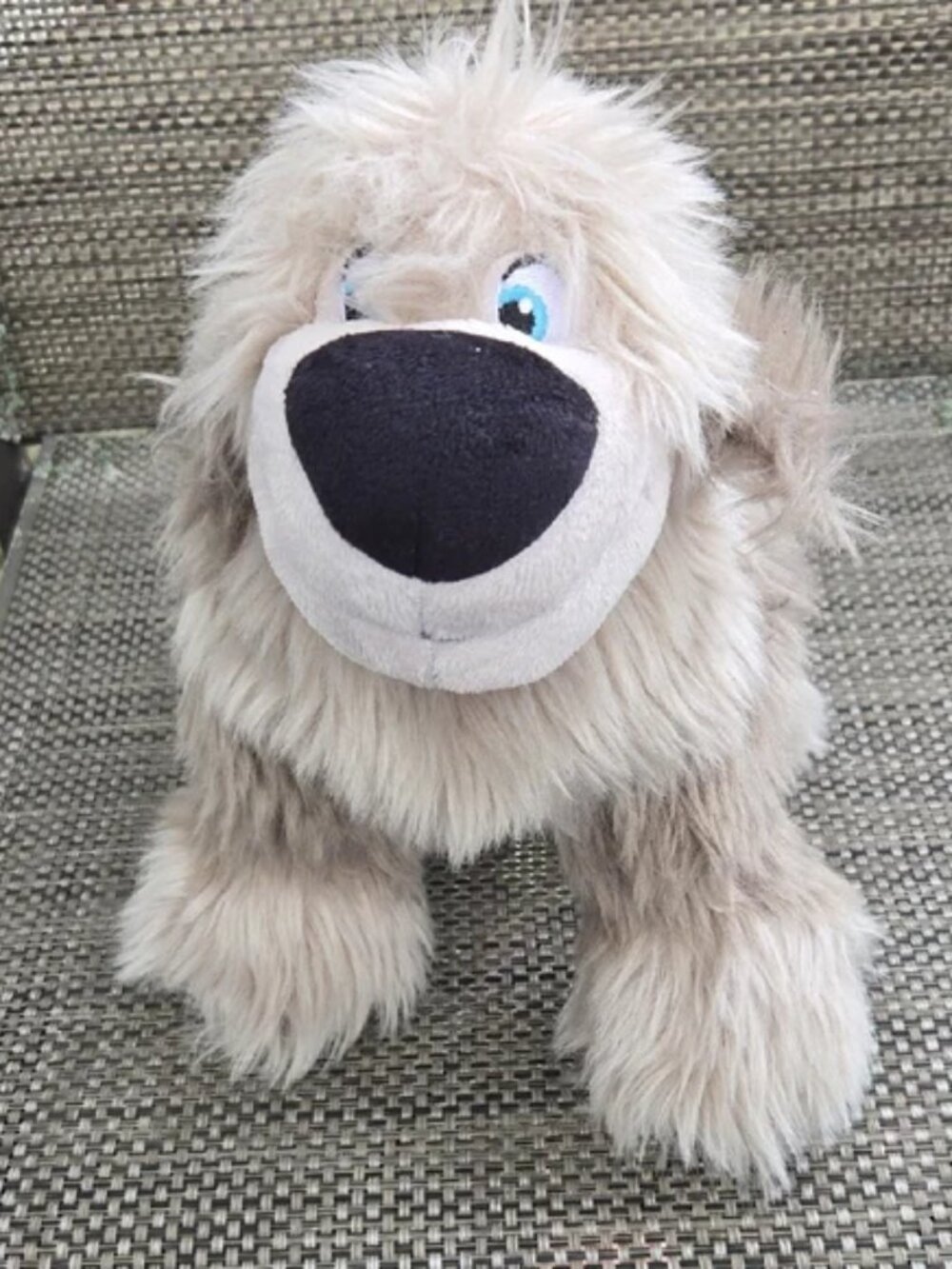 Fluffy Dog Plush - Cream and Black